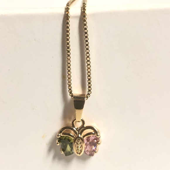 18k Gold Filled Butterfly 🦋 CZ Necklace - Picture 2 of 6